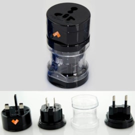 Adaptador de Tomada de Viagem Loft Preto Adaptador de Tomada de Viagem Loft Preto