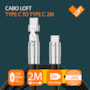 Cabo Hi Tech Type C para Type C  2m preto