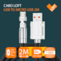 Cabo Hi Tech USB para Micro USB  2m preto