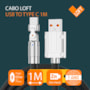 Cabo Hi Tech USB para Type C  1m preto