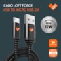 Cabo Loft Force USB / Micro USB 2mts preto