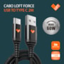 Cabo Loft Force USB / Type C  2mts preto