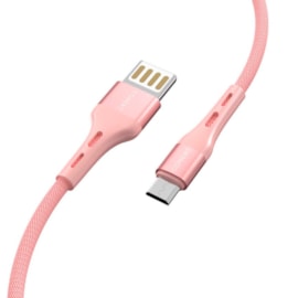 Cabo new tex Micro-USB com USB reversível 2m rosa Cabo new tex Micro-USB com USB reversível 2m rosa