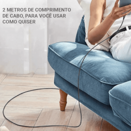 Cabo Nylon Deluxe Type-C / Type-C 2.00m preto