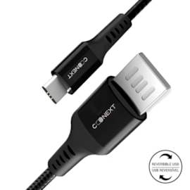 Cabo Nylon Deluxe Type-C / USB reversível 1.20m pr