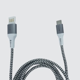 Cabo Nylon Deluxe Type-C / USB reversível 2.00m pr