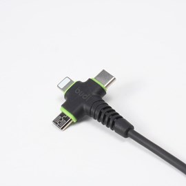 Cabo tpe 3em1 Micro-USB Lightning Type-C 1.2m 150
