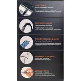 Cabo Ultra Stronger Type-C MFI 2m preto