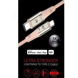 Cabo Ultra Stronger Type-C MFI 2m rosa