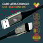 Cabo Ultra Stronger USB MFI 2m preto