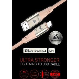 Cabo Ultra Stronger USB MFI 2m rosa
