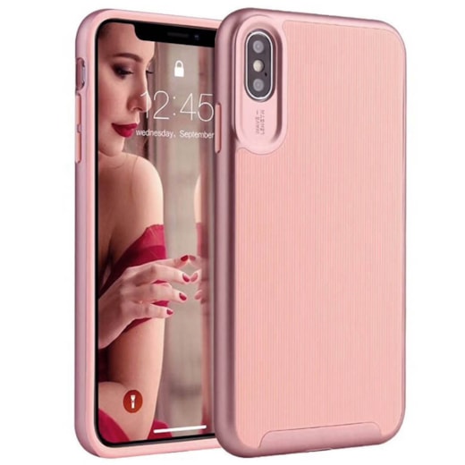 Capa canelada iphone xs max rosa