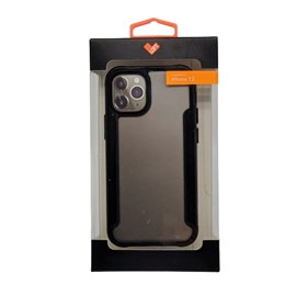 Capa Capinha Case Arm Loft Transparente com Borda Preta de Policarbonato Ultra Resistente e Soft TPU para iPhone 12 Mini