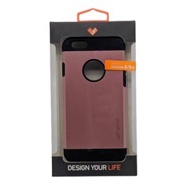 Capa Capinha Case Loft Armor Rosa de Policarbonato Ultra Resistente e Soft TPU para iPhone 6