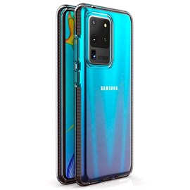 Capa Capinha Case Loft TPU Frame Transparente com Borda Preta de Alta Resistência para Samsung S20 Ultra