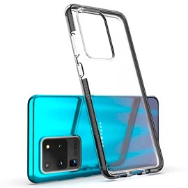 Capa Capinha Case Loft TPU Frame Transparente com Borda Preta de Alta Resistência para Samsung S20 Ultra