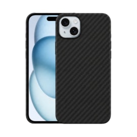 Capa Carbon Fiber iPhone 15 Plus Preta