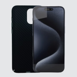 Capa Carbon Fiber para iPhone 15 Pro Max preta