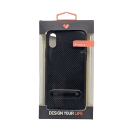 Capa carbon lines com stand iphone x preta Capa carbon lines com stand iphone x preta