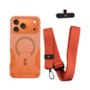 Capa com cordão iPhone 17 Pro Max laranja
