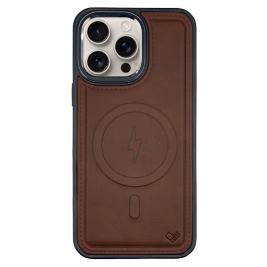 Capa Couro Bolt Magsafe iPhone 16 Pro Max Marrom