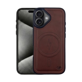 Capa Couro Bolt Magsafe iPhone 17 Marrom