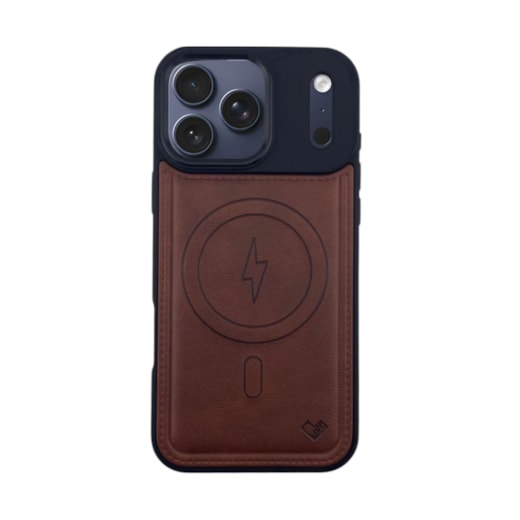 Capa Couro Bolt Magsafe iPhone 17 Pro Max Marrom
