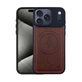 Capa Couro Bolt Magsafe iPhone 17 Pro Max Marrom