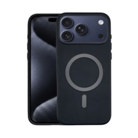 Capa Couro Magsafe iPhone 17 Pro Max Preta