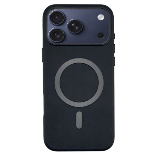 Capa Couro Magsafe iPhone 17 Pro Max Preta