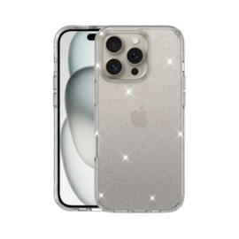 Capa Dupla Glitter iPhone 15 Pro Max transparente