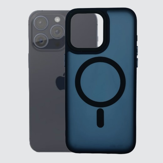 Capa Fosca Magsafe iPhone 14 Pro Max azul marinho