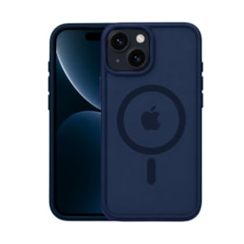 Capa Fosca Magsafe iPhone 15 Plus Azul Marinho