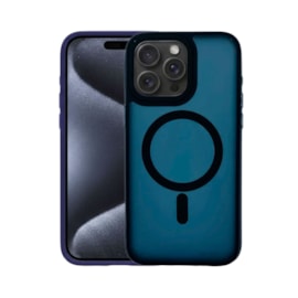 Capa Fosca Magsafe para iPhone 15 Pro azul marinho