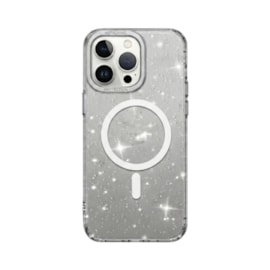 Capa Magsafe Glitter iPhone 15 Pro Branca
