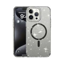 Capa Magsafe Glitter iPhone 15 Pro Preta