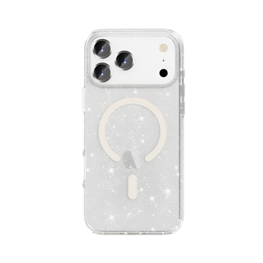 Capa Magsafe Glitter iPhone 17 Pro Branco