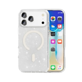 Capa Magsafe Glitter iPhone 17 Pro Branco
