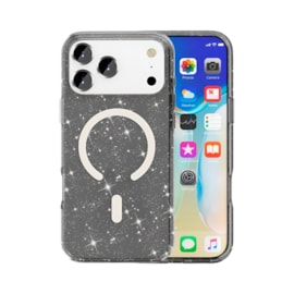 Capa Magsafe Glitter iPhone 17 Pro Preto