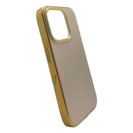 Capa Metal Magsafe para iPhone 15 Pro dourada