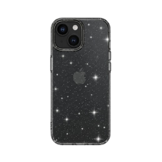 Capa Metalring Glitter iPhone 14 preta