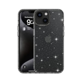 Capa Metalring Glitter iPhone 14 preta