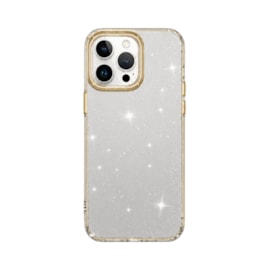 Capa Metalring Glitter iPhone 14 pro max dourada