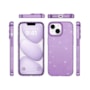 Capa Metalring Glitter iPhone 14 roxa