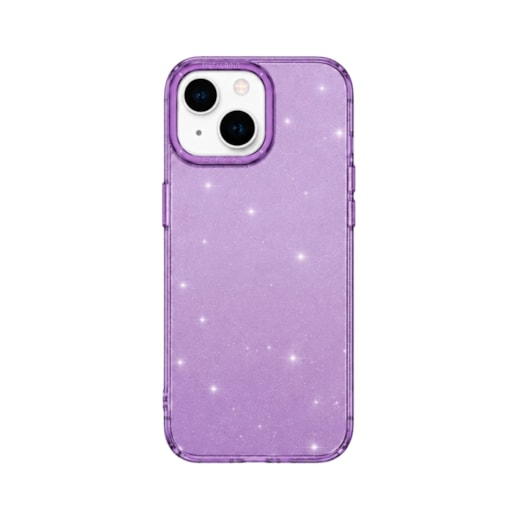 Capa Metalring Glitter iPhone 15 roxa