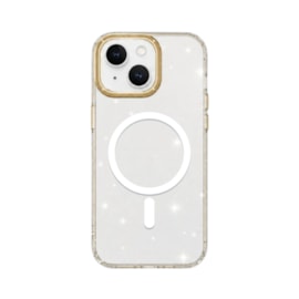 Capa Metalring Glitter Magsafe iPhone 15 Plus Dourada
