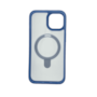 Capa MetalRing Magstand iPhone 15 Pro prata e azul