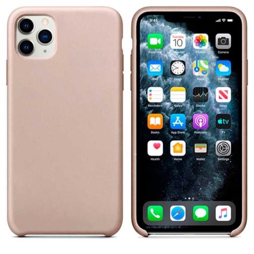 Capa premium silicone iphone 11 pro max nude