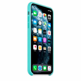Capa premium silicone iphone 11 pro verde água