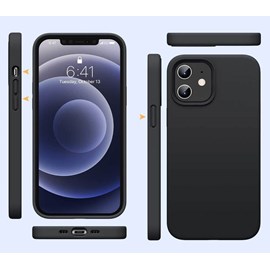 Capa premium silicone iphone 12 mini preta